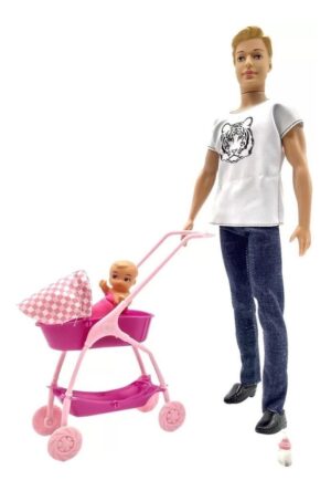 MUNECO POPPI MEN THIAGO DE PASEO CON PAPA 30 CM COD B312 - Imagen 2