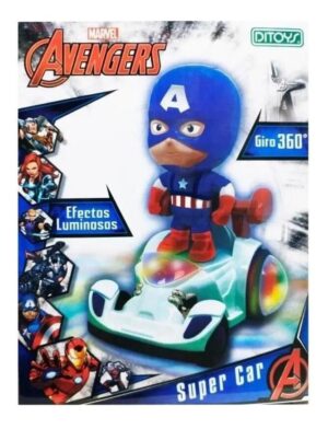 AVENGERS CAPITAN AMERICA SUPER CAR LUZ GIRO Y SONID COD 2458