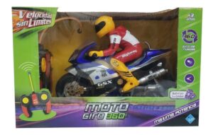 MOTO GIRO 360 RADIO CONTROL MAXIMA POTENCIA VR2 6663 MOTO AZUL
