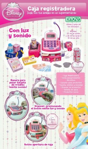 CAJA REGISTRADORA PRINCESAS CON LUZ  Y SONIDO COD 521 - Imagen 4