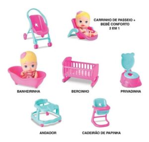 PLAYSET BEBE CON ACCESORIOS 4 EN 1 LITTLE DOLLS COD DIV011 - Imagen 3