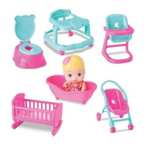 PLAYSET BEBE CON ACCESORIOS 4 EN 1 LITTLE DOLLS COD DIV011 - Imagen 4