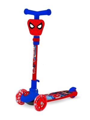 MONOPATIN PLEGABLE SPIDERMAN CON LUCES ROJO COD 12016
