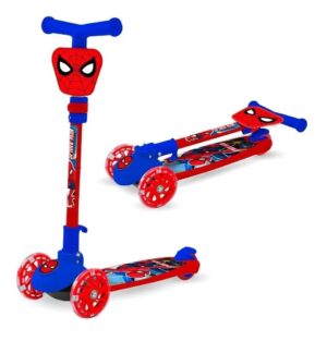 MONOPATIN PLEGABLE SPIDERMAN CON LUCES ROJO COD 12016 - Imagen 2