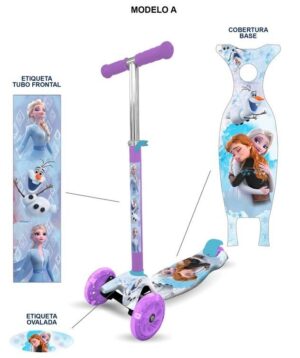 MONOPATIN DISNEY FROZEN PLEGABLE CON LUCES  VIOLE COD 12105 - Imagen 2