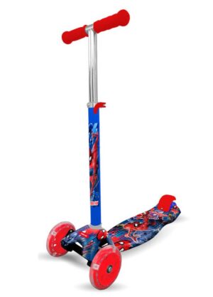 MONOPATIN MARVEL SPIDERMAN CON LUZ PLEGABLE ROJO COD 12022