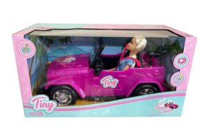 MUÑECA TINY Y SU AUTO JEEP TINY FANTASY FUCSIA COD 53905