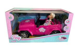 MUÑECA TINY Y SU AUTO JEEP TINY FANTASY ROSA COD 53905