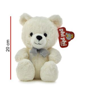 PELUCHE OSO SENTADO TIERNOS Y ADORABLES 20 CM COD 8143 BLANCO - Imagen 2