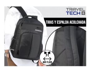 MOCHILA TRAVEL TECH PORTANOTEBOOK COD 27529 NEGRA - Imagen 2