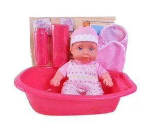 BEBE POPPI CON BAÑERA 20 CM CON ACCESORIOS COD 28067 - Imagen 3