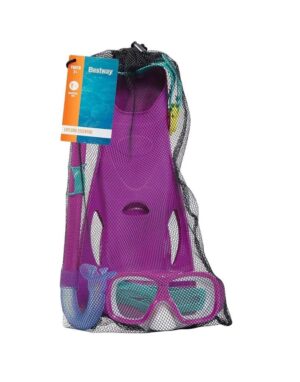 BESTWAY SET BUCEO PATA RANA SNORKEL Y ANTIPARRA COD 25019 VIOLE - Imagen 2