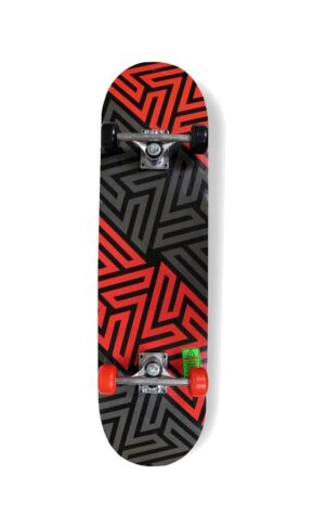 PATINETA SKATE BOARD MADERA ROJO NEGRO COD IK0457
