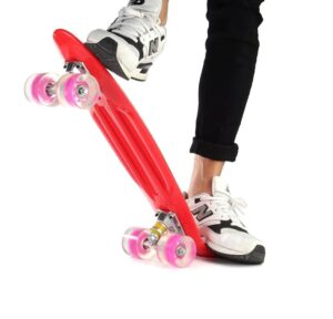 SKATE PATINEA PENNY MINI LONGBOARD CON LUCES COD 3048 ROJO - Imagen 2