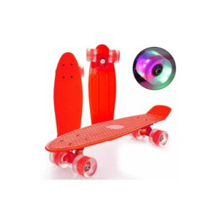 SKATE PATINEA PENNY MINI LONGBOARD CON LUCES COD 3048 ROJO - Imagen 3