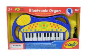 ORGANO CON MICROFONO A PILAS VR1 BO-6 MODELO AZUL