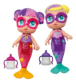 MINI MUNECA SUPER CUTE SIRENA X2 CON MAMADERA VR2 SC046 SOFI Y SISI - Imagen 2