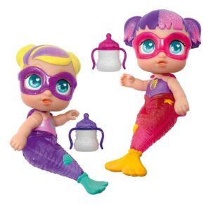 MINI MUNECA SUPER CUTE SIRENA X2 CON MAMADERA VR2 SC046 SOFI Y SISI - Imagen 3