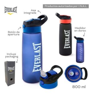 BOTELLA DEPORTIVA EVERLAST PICO RETRACTIL 800ML  COD 10924 AZUL - Imagen 2