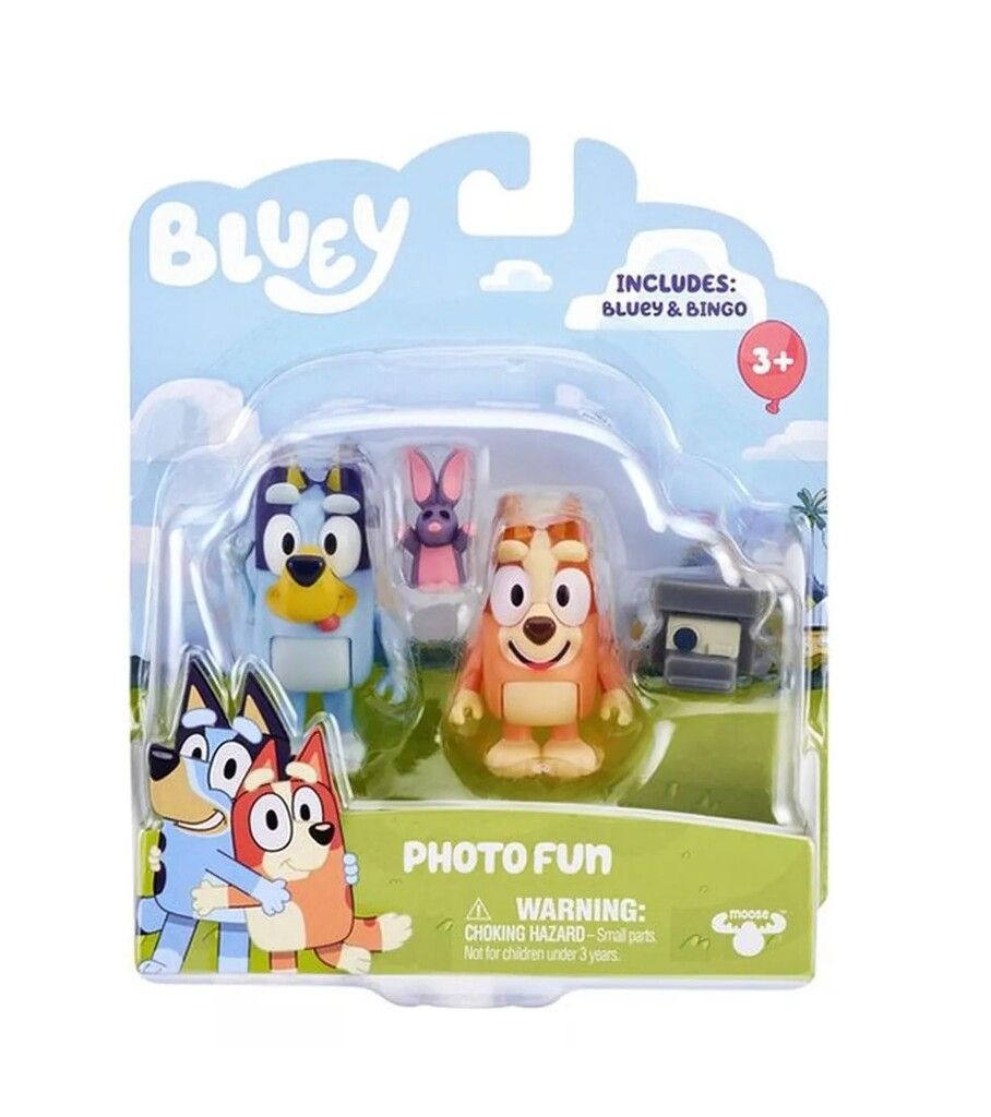 BLUEY FIGURA ARTICULADA BLISTER X 2 PHOTO FUN COD 13082 PHOTO FUN