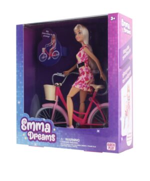 MUÑECA EMMA DREAMS CON BICICLETA COD SUR1006 RUBIA - Imagen 3
