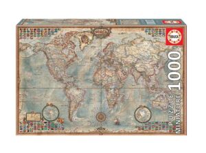 PUZZLE EDUCA X 1000 MINIATURA EL MUNDO MAPA POLITICOS COD 16764