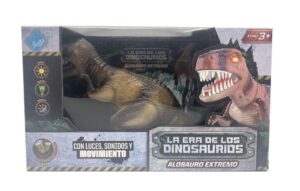 DINOSAURIO CON LUZ SONIDO Y MOVIMIENTO 15 CM COD 6676 MARRON