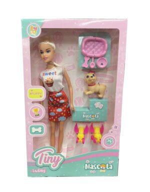 MUÑECA TINY CON MASCOTA Y ACCESORIOS COD 53405 SWEET