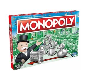 JUEGO DE MESA MONOPOLY CLASICO PZS METALICAS HASBRO COD C1009