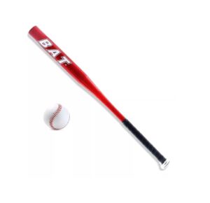 BATE DE ALUMINIO BASEBALL GRANDE CON PELOTA 83 CM COD 3070 ROJO