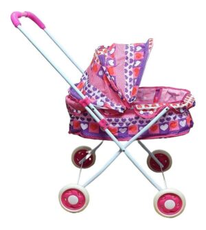 COCHE CUNA PARA MUÑECA 4 RUEDAS DE CAÑO 4 RUEDAS GOMA COD 23881 - Imagen 3