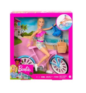 MUNECA BARBIE CON BICICLETA DIA DE PASEO COD HBY28