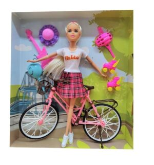 MUÑECA TINY CON BICICLETA  PATINES Y ACCESORIOS COD 53411 BLANCO - Imagen 2