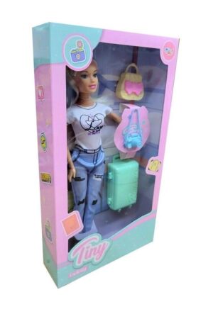 MUÑECA TINY VIAJERA CON ACCESORIOS COD 53468 BLANCO - Imagen 4