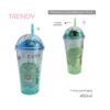 VASO TRENDY DOBLE CAPA REFRIGERANTE CON SORBETE COD 17391 AZUL - Imagen 2
