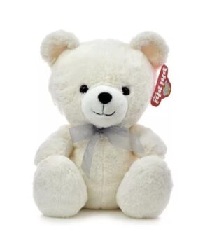 PELUCHE OSO SENTADO 30 CM CON MOÑO PHI PHI TOYS COD 8145 BLANCO