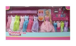 MUÑECA BONNIE PINK PRINCESA COLECCION DE VESTIDOS COD B135