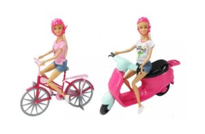 MUÑECA BONNIE PINK 2 MUÑECAS CON SCOOTER Y BICICLETA COD B816 - Imagen 2