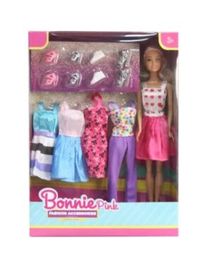 MUÑECA BONNIE PINK FASHION CON VESTIDOR COD B608