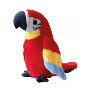 PELUCHE LORO HOLA LOLO GRABA Y REPITE FRACES COD 1934 ROJO