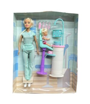 MUÑECA TINY DENTISTA CON PACIENTE Y ACCESORIOS COD 54462 VERDE - Imagen 2