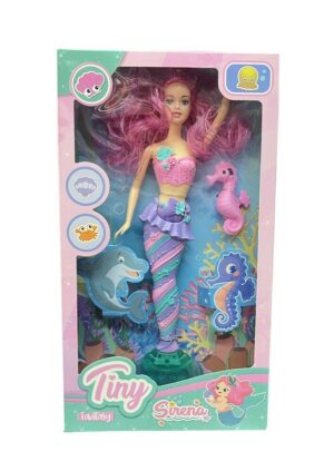 TINY FANTASY SIRENA CON LUZ Y ANIMAL MARINO COD 55032 CABALLITO