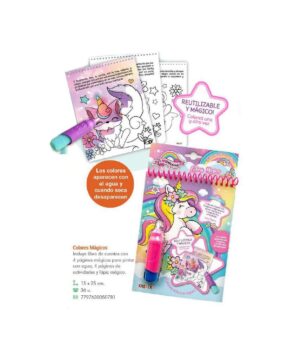 LIBRO MAGICO UNICORNIO PINTA SOLO CON AGUA COD 5078 - Imagen 2
