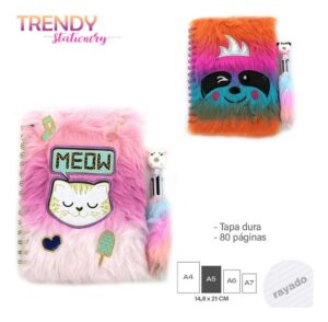 DIARIO CUADERNO TRENDY CON BOLIG TAPA DURA COD 15221 MEOW - Imagen 4