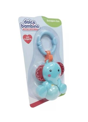 SONAJERO ANIMALITO CON COLGANTE DOLCE BAMBINO COD 2838 ELEFANTE - Imagen 2