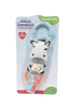 SONAJERO ANIMALITO CON COLGANTE DOLCE BAMBINO COD 2838 CEBRA