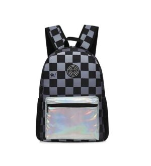 MOCHILA MUAA ESCOLAR URBANA ORIGINAL COD 17588 CUADRO GRIS