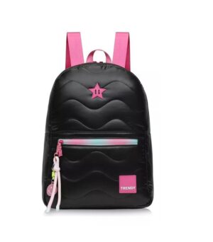 MOCHILA TRENDY METALIZADA URBANA ESCOLAR COD 17626 NEGRO