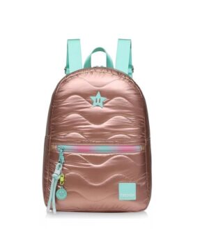 MOCHILA TRENDY METALIZADA URBANA ESCOLAR COD 17626 ROSA