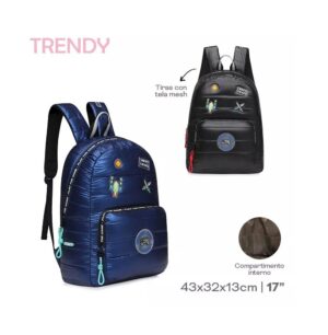 MOCHILA TRENDY GAMER URBANA ESCOLAR COD 17630 NEGRO - Imagen 3